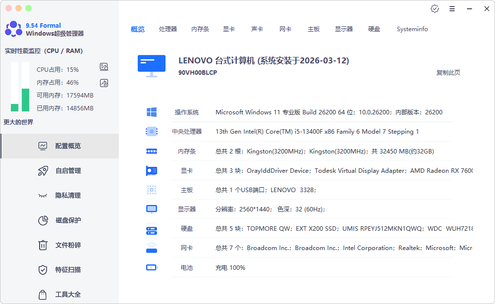 Windows 超级管理器 v9.5.5.1